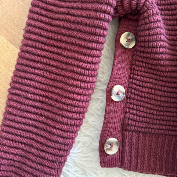 Burgundy Turtleneck Sweater with Button Detail - Picture 6 of 8